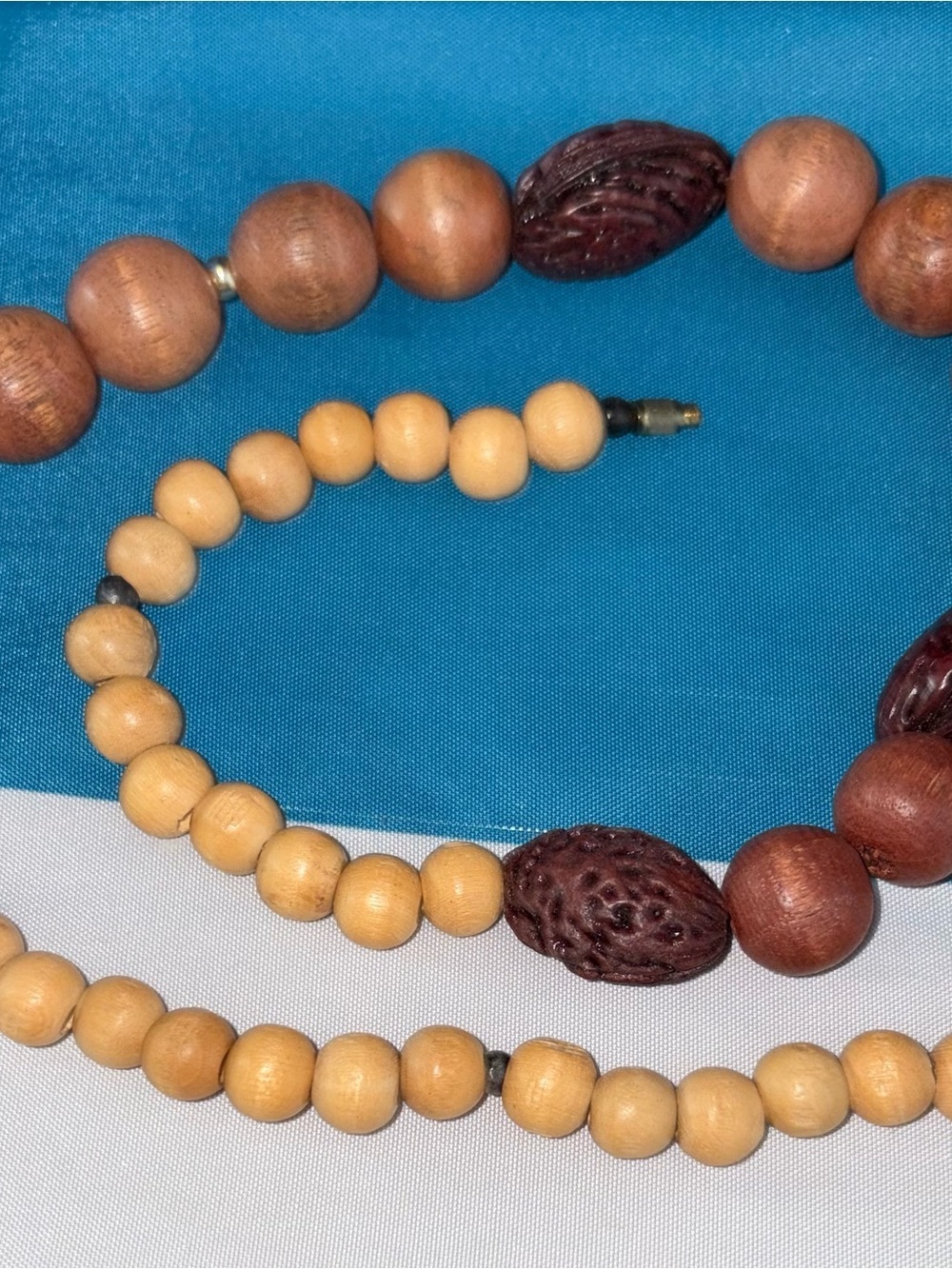 Handcrafted Brown Wooden Bead Necklace - Natural Brown - Picture 3 of 4